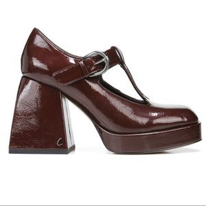 Circus NY Y2K patent leather maroon Women's Kay Block Heel Pumps size 7.5